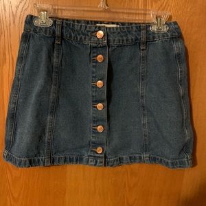Jean Skirt with Button-up Front